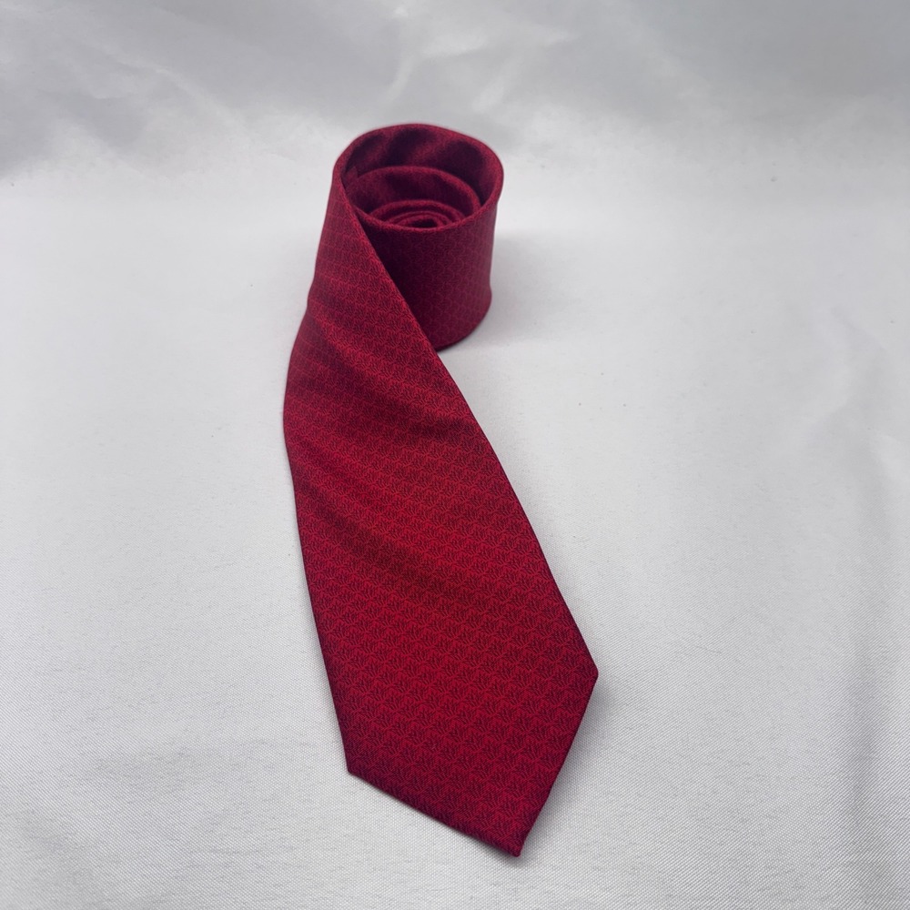 Pineda Covalin Silk Tie Mens OS Red Agave Fields Pattern Mexico Luxury Business